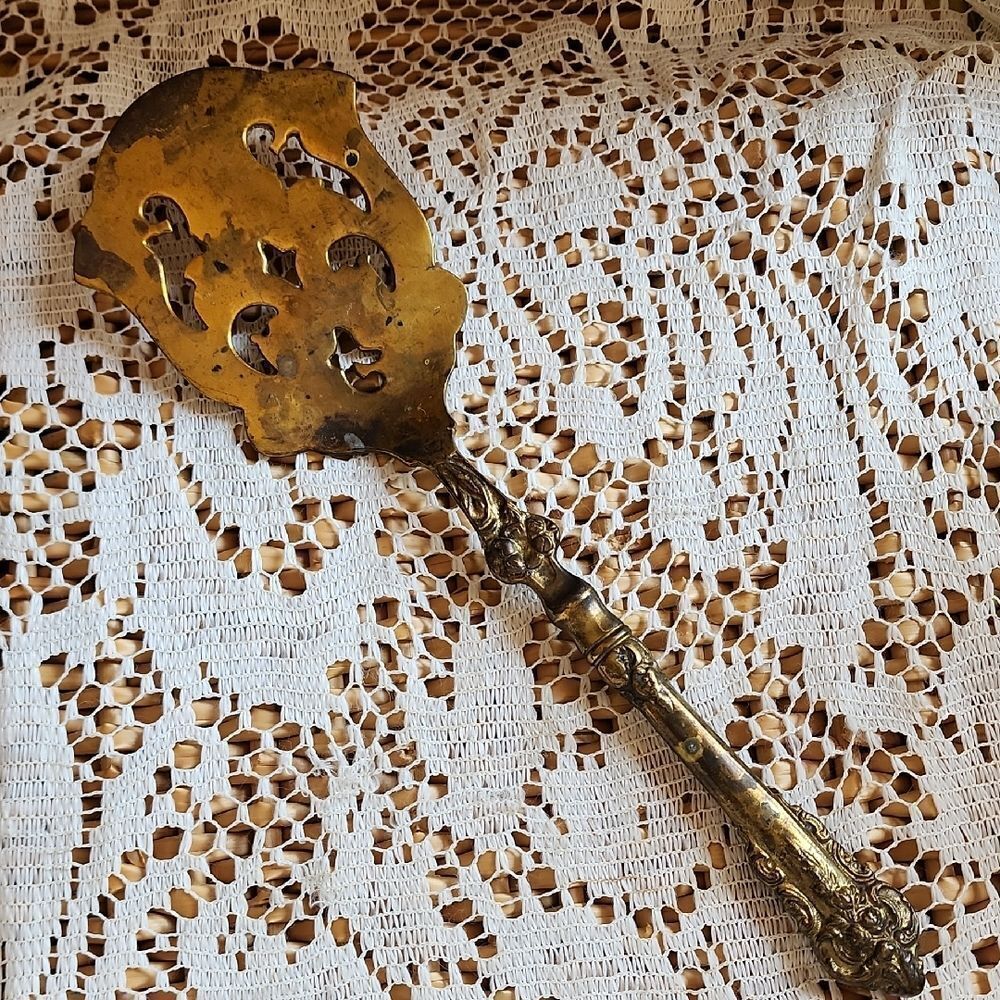 Vintage Brass Decorative Spatula Aged Patina
